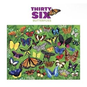 Crocodile Creek Thirty Six Butterflies Jigsaw Puzzle: 300 Pcs - Ages 8+